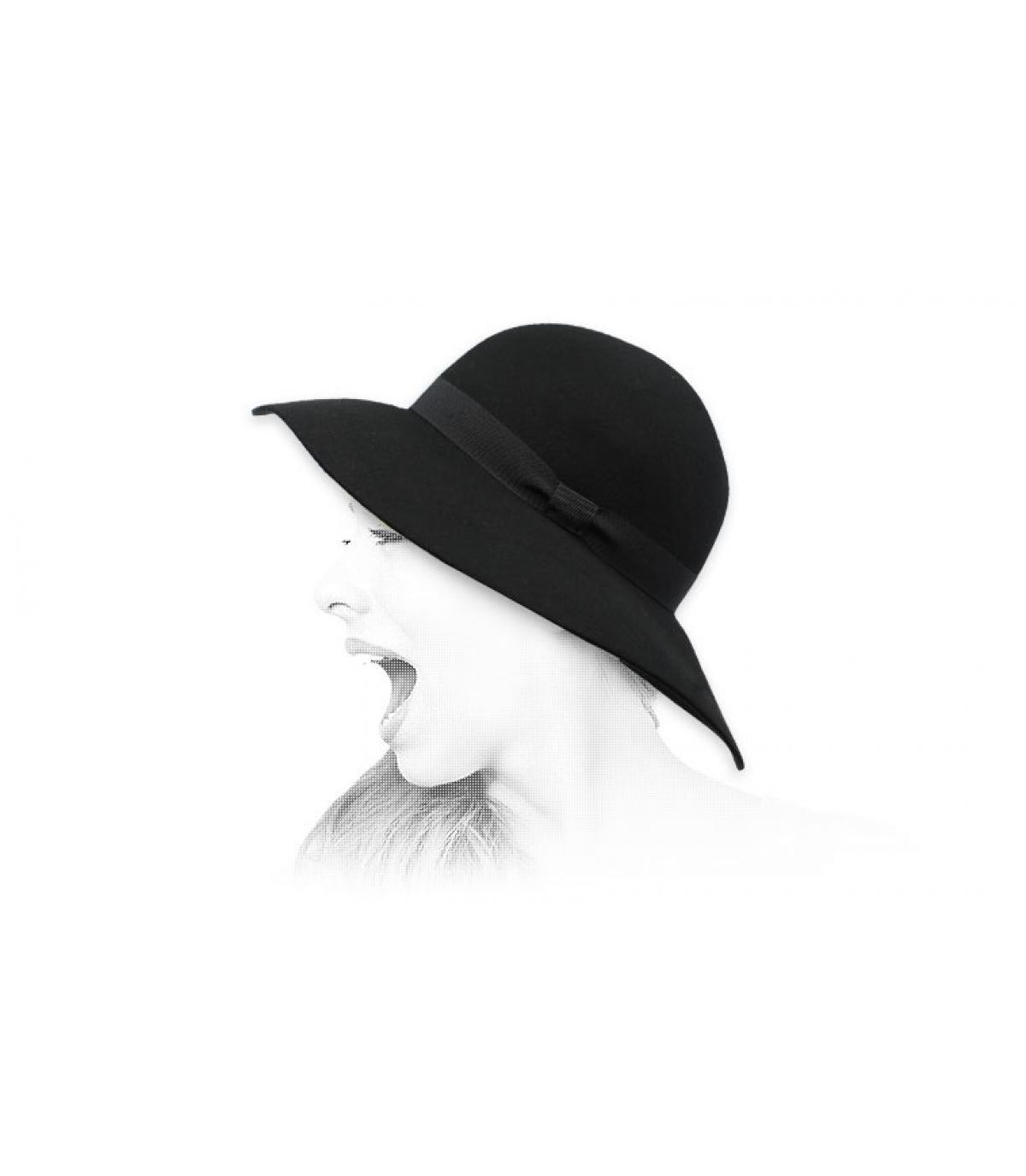 black wool floppy hat Lorelei Meridam black